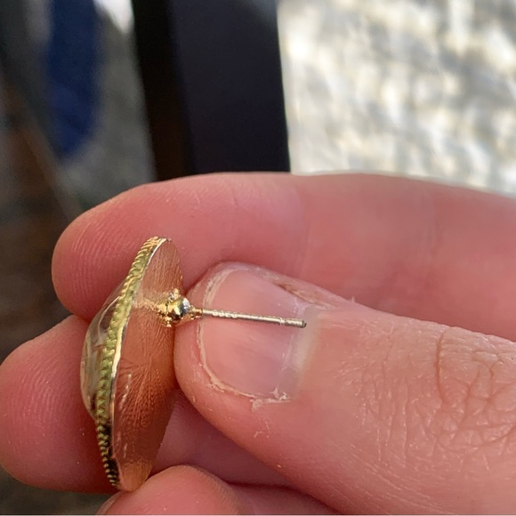 Luxury Stunning Bright Smooth Mineral Glass Boutique Square Cut Earrings - Picture 4 of 5